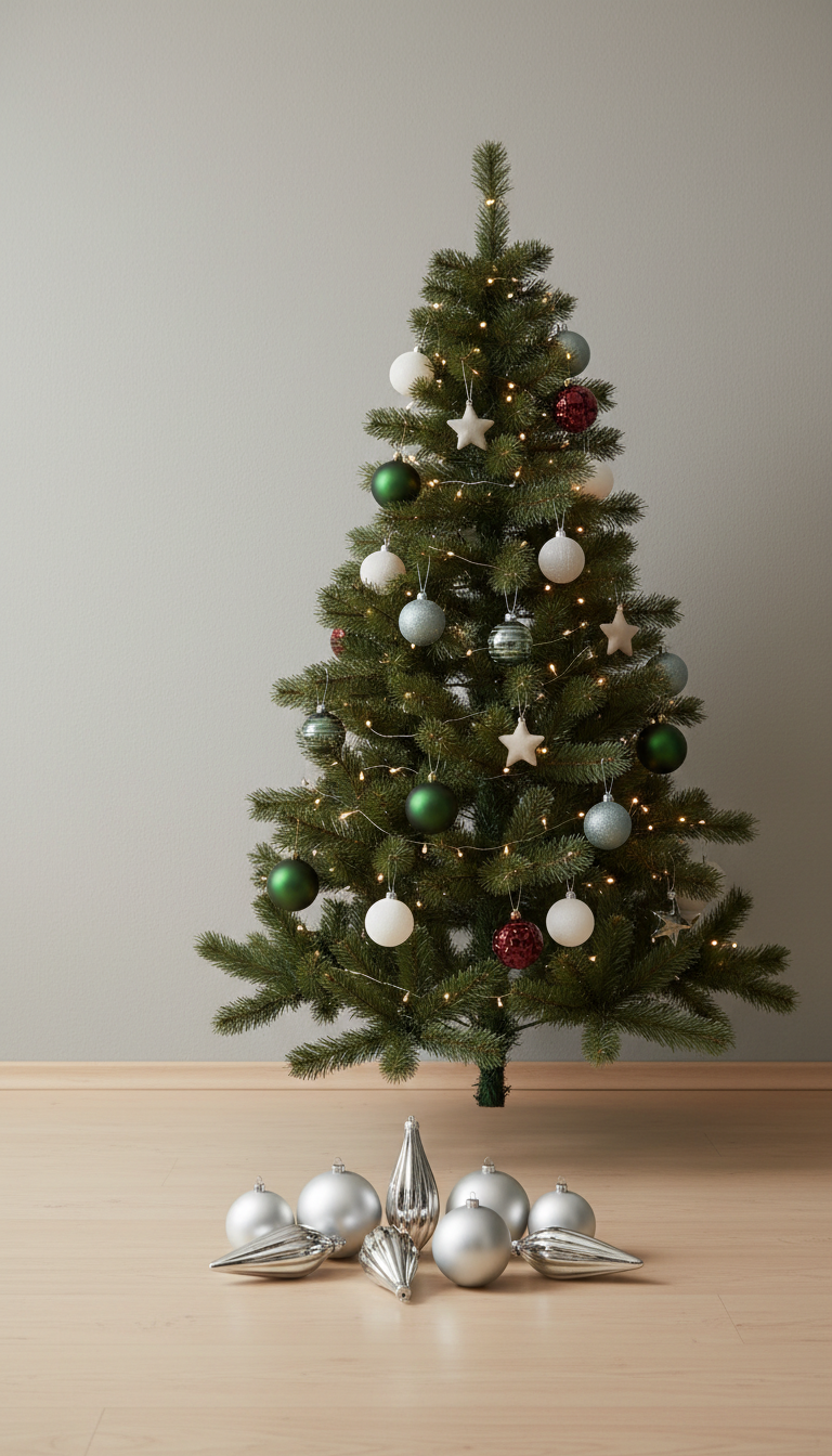 Matte Silver Glass Ornament Set